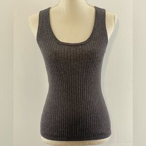 Chicos Ribbed Tank Top Metallic Sparkle Knit Womens Size 0